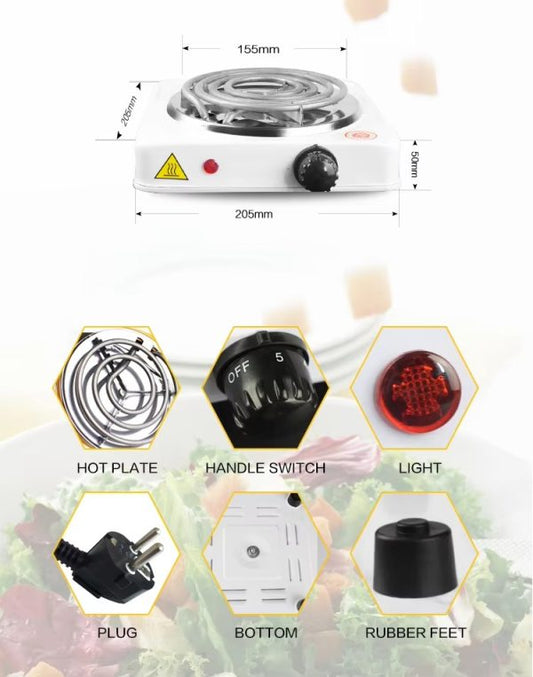 Electric Stove For Cooking – Hot Plate Heat Up In Just 2 Mins – Easy To Clean -metal Body